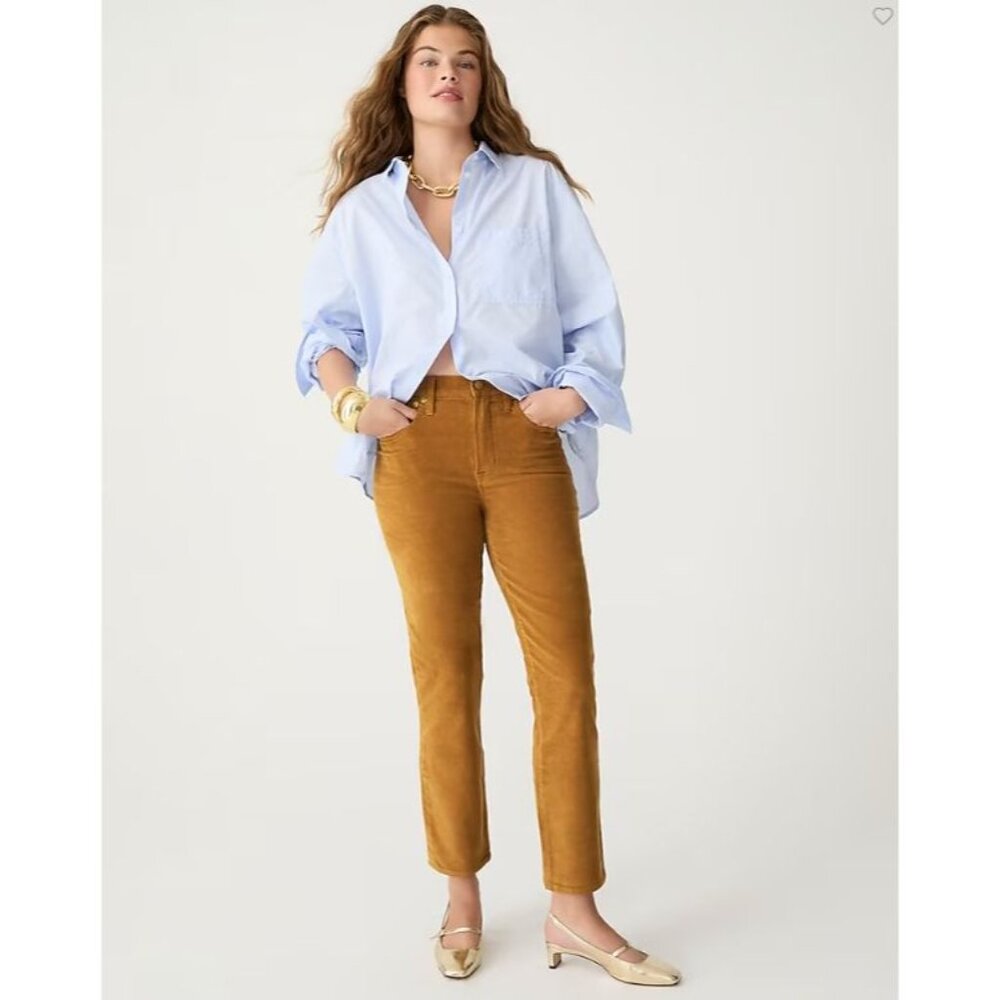 J Crew Size 12S Favorite Fit Corduroy Pants Stretch Slacks Cords Slim Straight